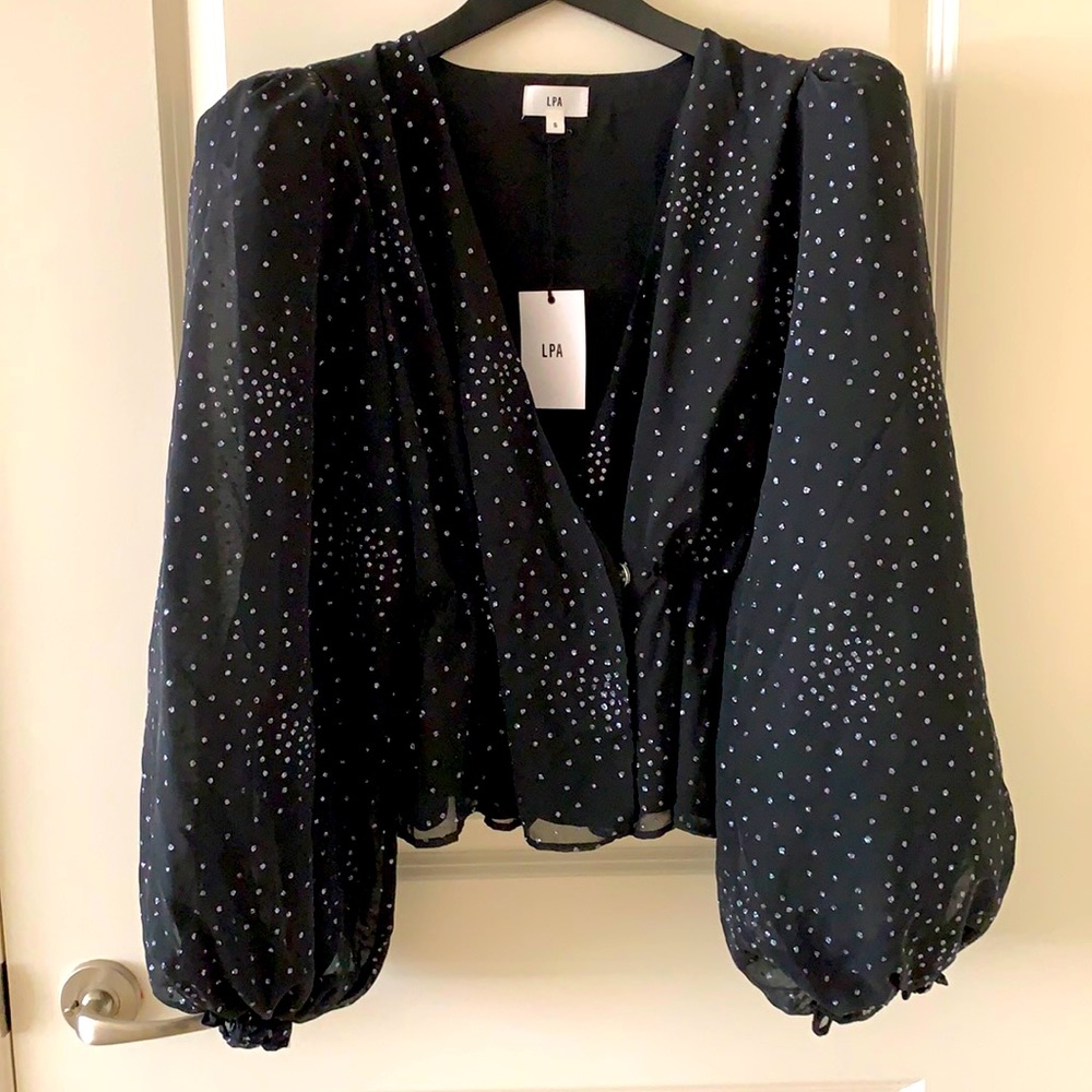 LPA Revolve Francis top in Black & Silver